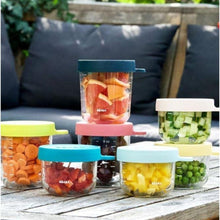 Load image into Gallery viewer, Beaba Glass Conservation Jar Set - Navy and Pink (2)