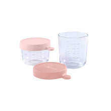 Load image into Gallery viewer, Beaba Superior Glass Jar 2 Pack 150ml/250ml - Pink & Dark Pink