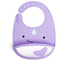 Load image into Gallery viewer, Skip Hop Zoo Fold & Go Silicone Bib - Narwhal