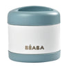 Béaba Stainless Steel Isothermal Portion 500ml - Baltic Blue / White