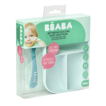 Load image into Gallery viewer, Beaba Silicone Suction Divided Plate &amp; Spoon - Blue (2)

