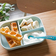 Load image into Gallery viewer, Beaba Silicone Suction Divided Plate &amp; Spoon - Blue (3)
