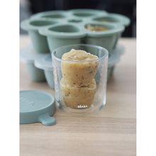 Load image into Gallery viewer, Beaba Multiportions Silicone Freezer Tray 6 X 90ml - Sage Green
