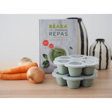 Load image into Gallery viewer, Beaba Multiportions Silicone Freezer Tray 6 X 90ml - Sage Green
