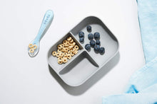 Load image into Gallery viewer, Beaba Silicone Suction Divided Plate &amp; Spoon - Grey
